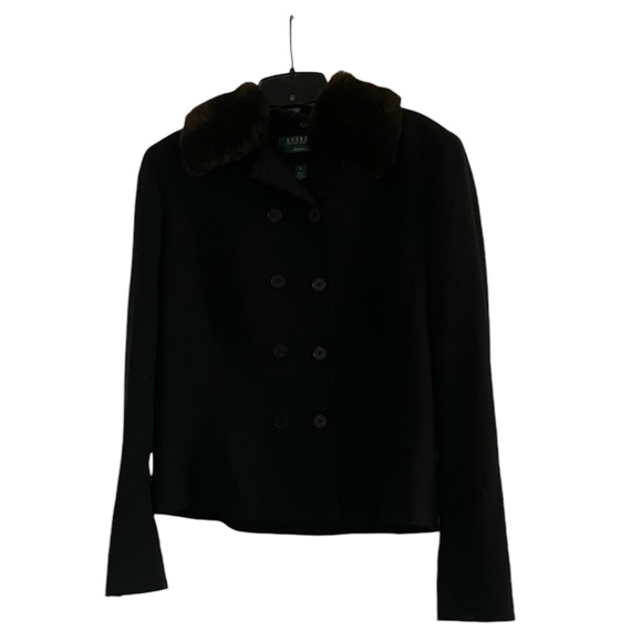 RALPH LAUREN black 100 percent wool jacket in size 8. - Picture 1 of 4